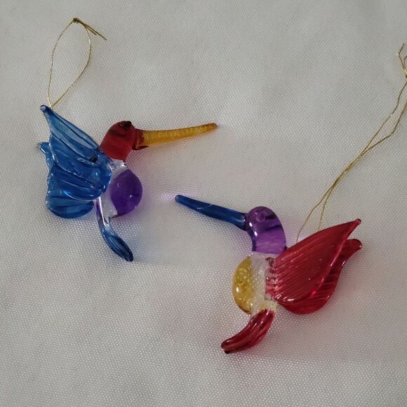 Colorful Glass Hummingbird Ornaments - Picture 3 of 5